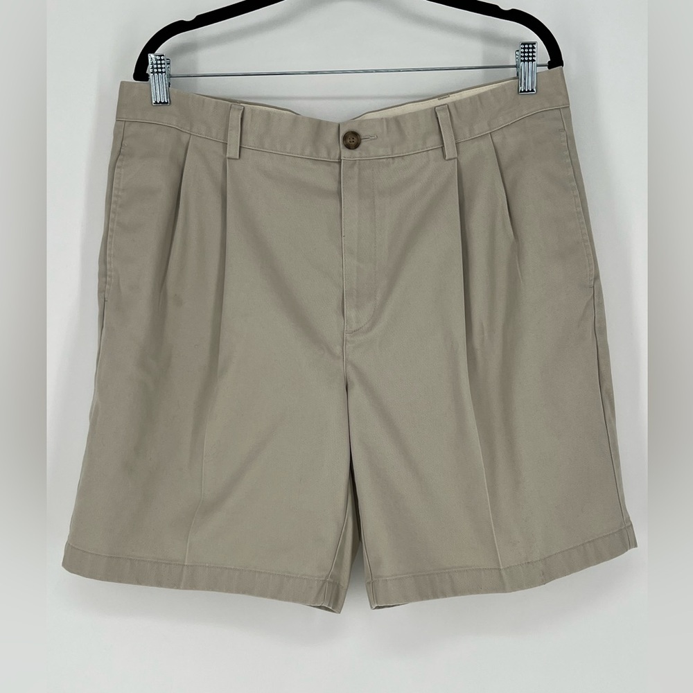 L.L.Bean Chino Shorts Men's Natural‎ Fit Beige Cotton Office Preppy Golf